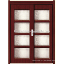 Puerta corredera de PVC con vidrio y madera Door/MDF(JKD-M698)